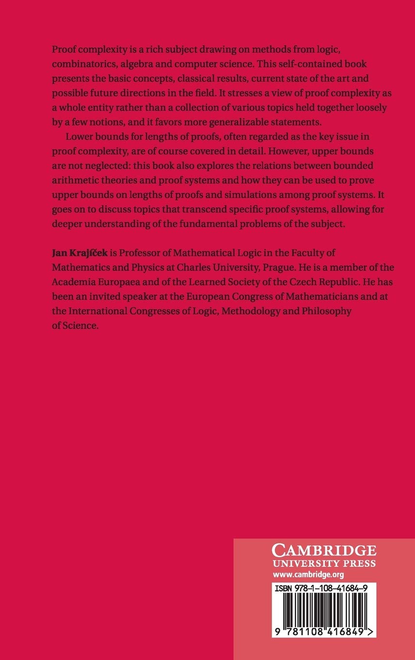 Proof Complexity (Encyclopedia of Mathematics and its Applications, Band 170) (Encyclopedia of Math and its Applications, 170, Band 170)