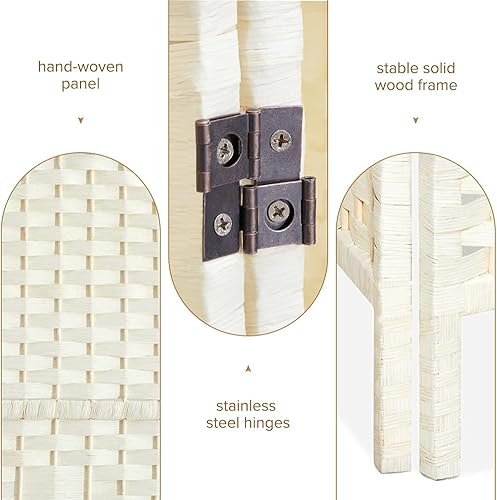 Miniatura 5 de Divisores de habitación de 6 pies de alto, pantalla de privacidad independiente extra ancha con fibra tejida de diamante, divisor de pared de