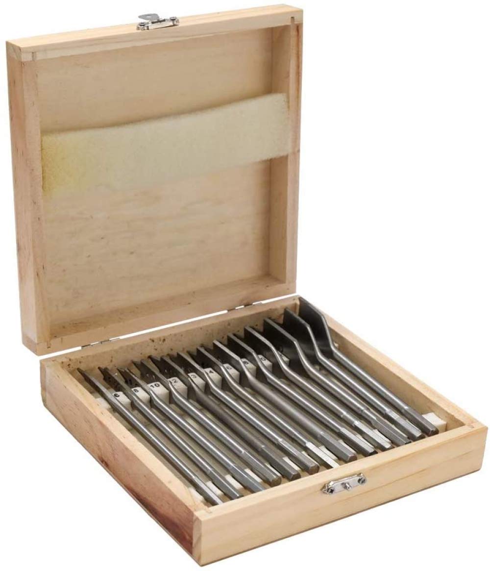 Juego de brocas de pala plana de 13 piezas Juego de brocas de metal Accesorios para herramientas de carpintería con vástago hexagonal