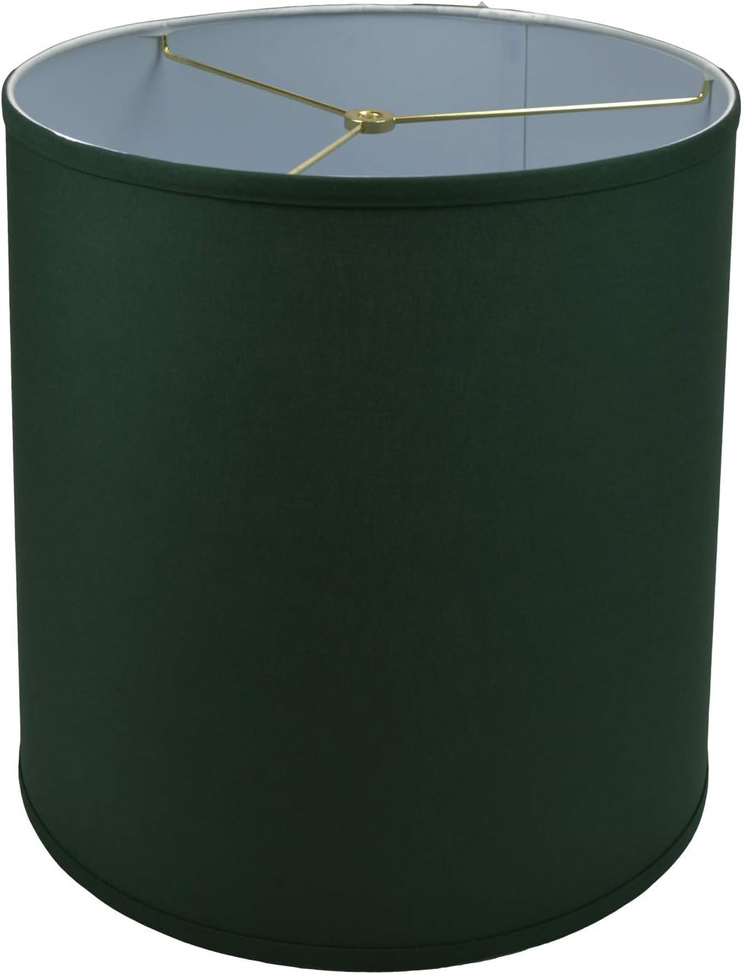 FenchelShades.com 14" Top Diameter x 15" Bottom Diameter x 15" Height Fabric Drum Lampshade Spider Hardware (Linen Hunter Green)