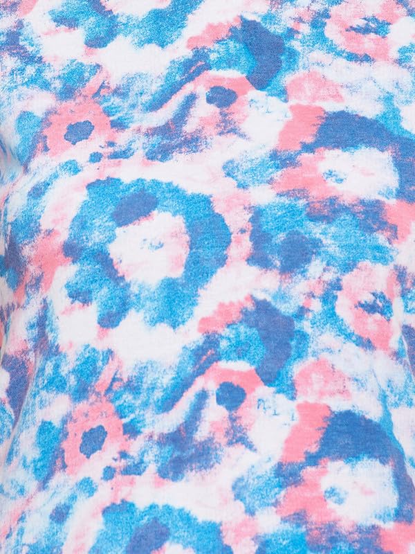 Image of Clovia Women's Cotton Printed Top & Pyjama Set - Blue