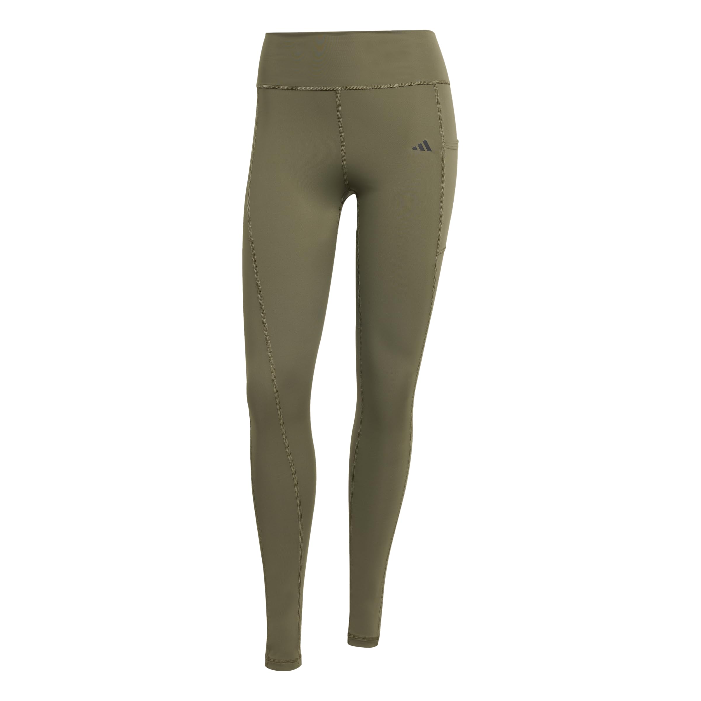 adidas Mallas de entrenamiento para mujer Optime de longitud completa, Olive Strata, XS