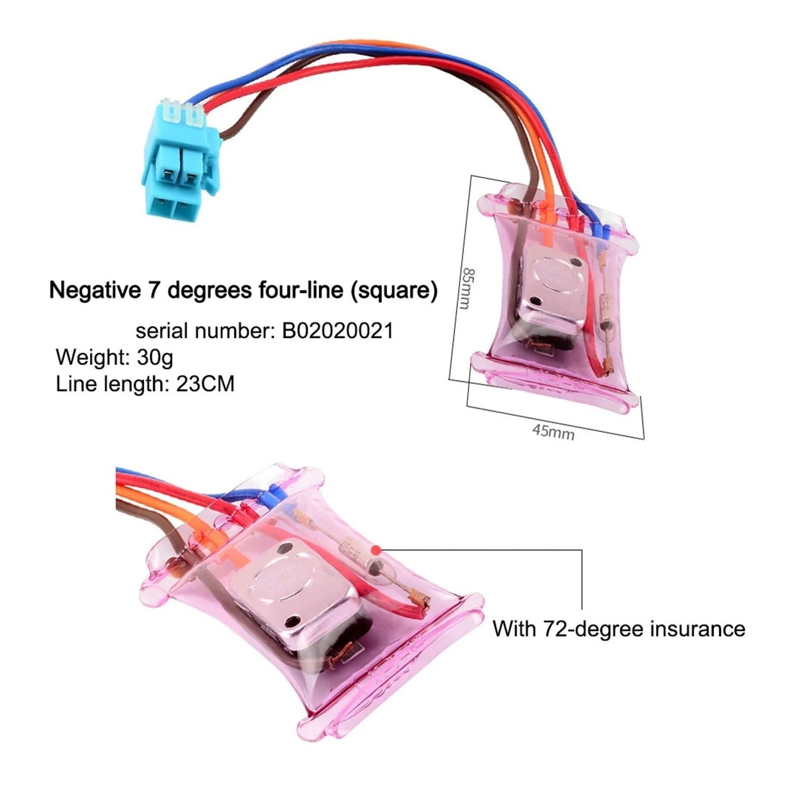 Reemplazo Bimetálico Descongelador De Refrigerador, Termostato 4 Cables-7 Grados Frigoríficos Bimetálicos Descongelador Termostato Accesorios Calentador for Refrigerador