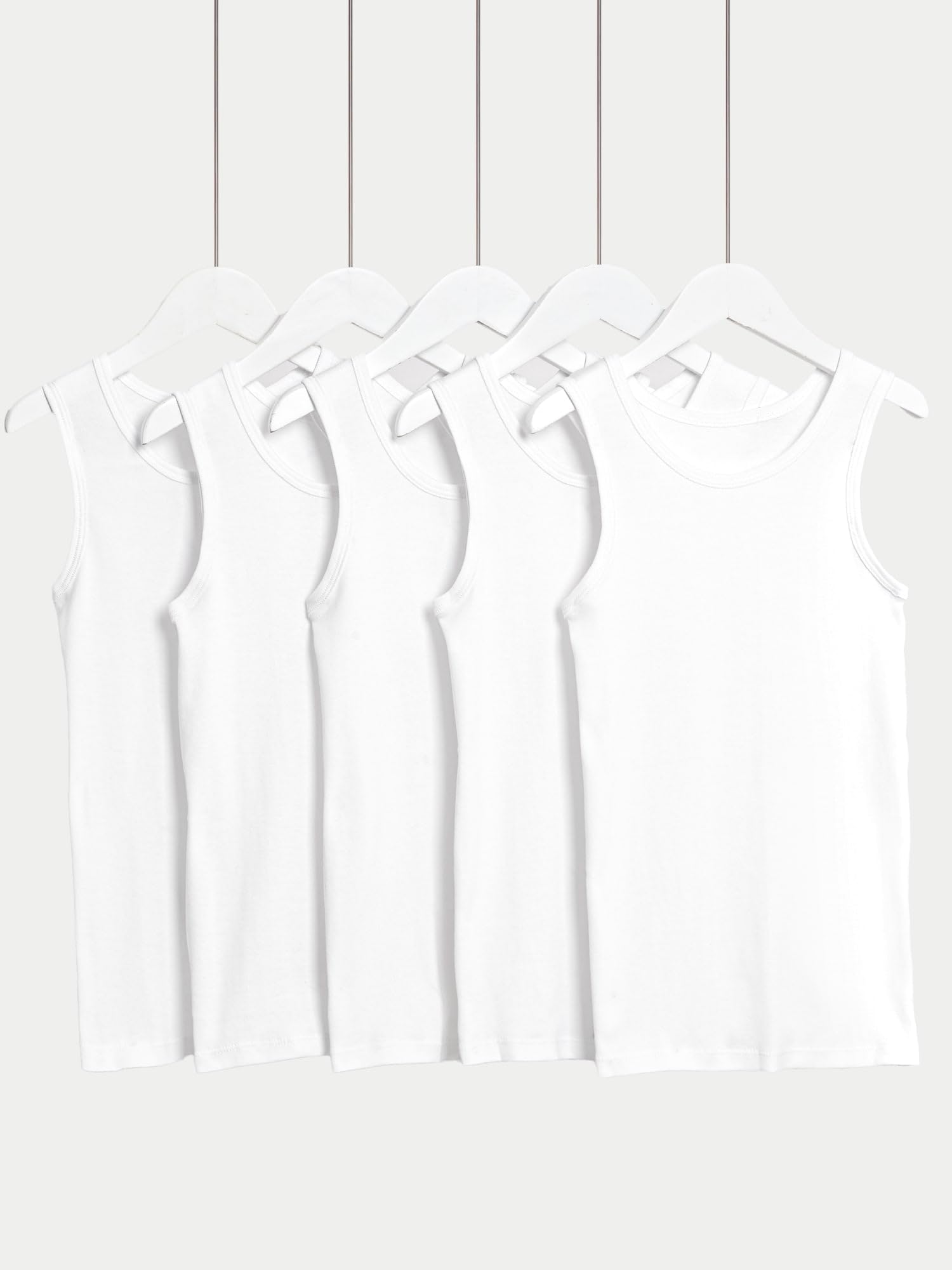 Marks & Spencer 5Er-Pack Unterhemden Aus Reiner Baumwolle (2–14 J.)