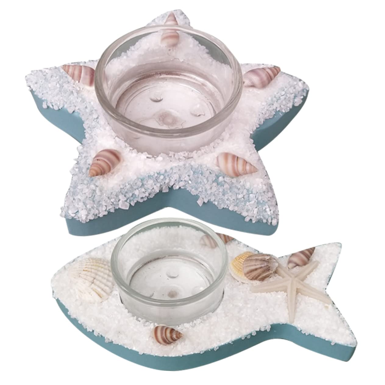 2 Set Cangoli Di Stelle Marine Candele Candela Conica Candelieri Senza Titolare Arredamento Candelabro Da Tavolo Porta Tealight Nautico Di Legno 2 Pezzi*2