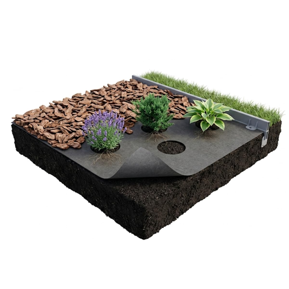 GEOTEX Geotextil PP-Vlies 100 g/m², 1,0 m x 50 m (50 m²), Trennvlies Filtervlies Drainagevlies Bodenstabilisierung