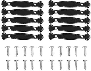Black Modern Cabinet Hardware Handle Pull Leather Door Pulls Handles Cabinet Door Handles Drawer Pull for Cabinet Kitchen Cupboard Furniture Handles Wardrobe Drawer