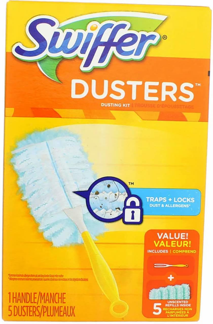 Swiffer Dusters Disposable Cleaning Dusters Unscented Starter Kit, 1 Kit (Pack of 2