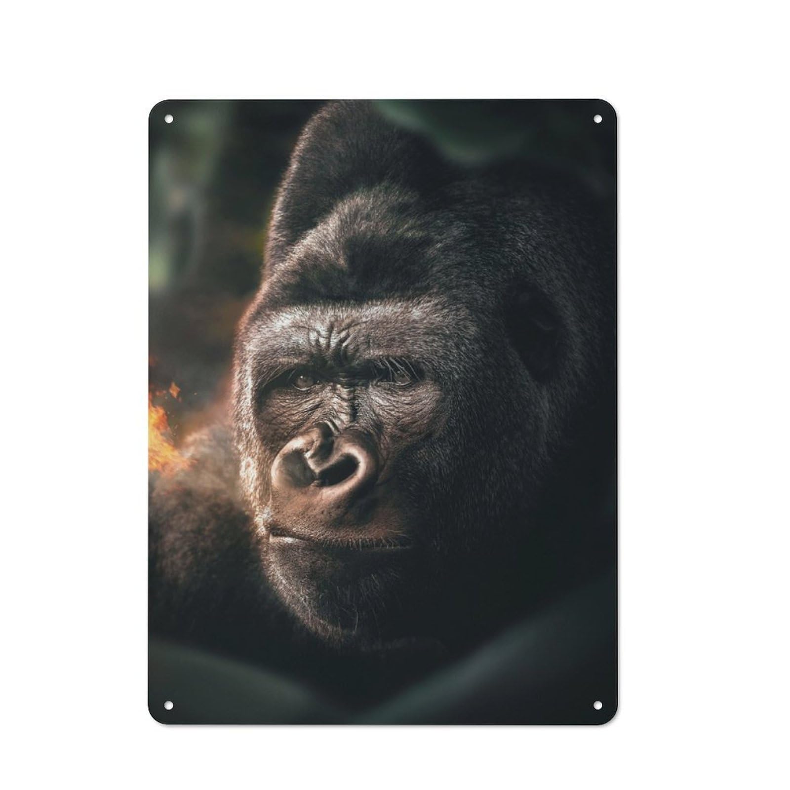 Country Country Metal Sign 40x30cm Featuring Gorilla Flame, Rustic Kitchen Decor for Cottage, Kitchen, Hallway Or Breakfast Nook
