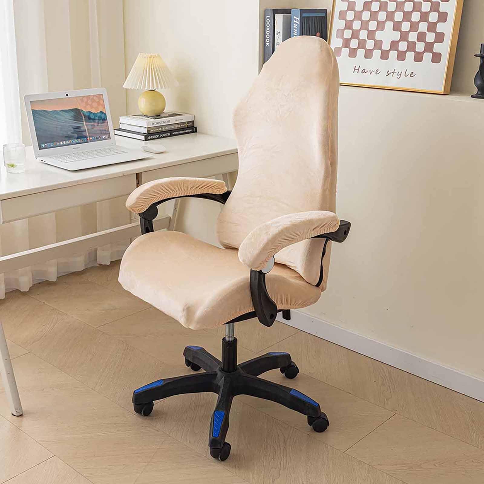 Kitegrese Gaming Chair Cover, Washable Office Stretchy Computer Chair Slipcover Rotating Seat Protector(Beige)