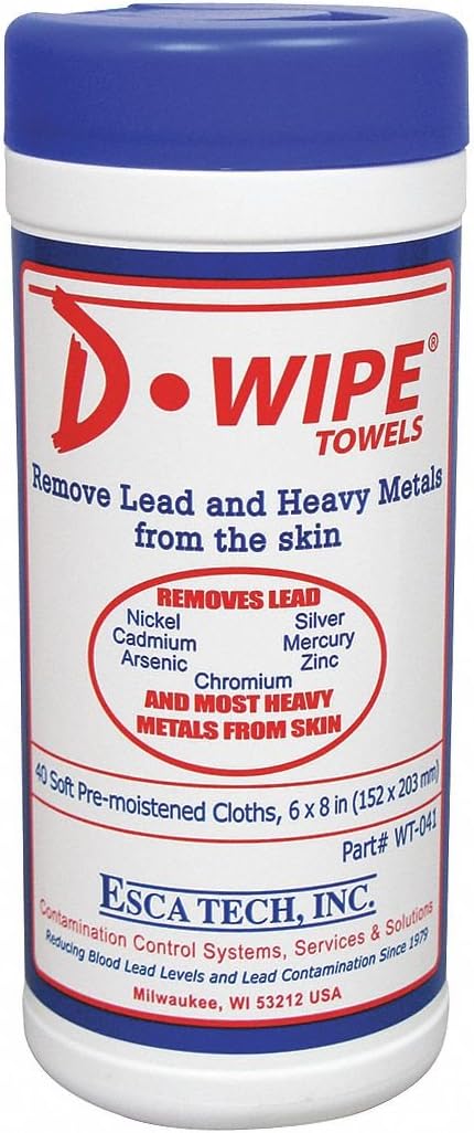 ESCA TECH INC D-Lead Lead Remover Wipes, 40 Count, Canister