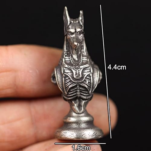 Miniatura 5 de Latón Antiguo Egipto Muerte Dios Anubis Busto Anubis Figuras miniatura de ajedrez, estatua de metal, colección de artesanías para el hogar, mesa de