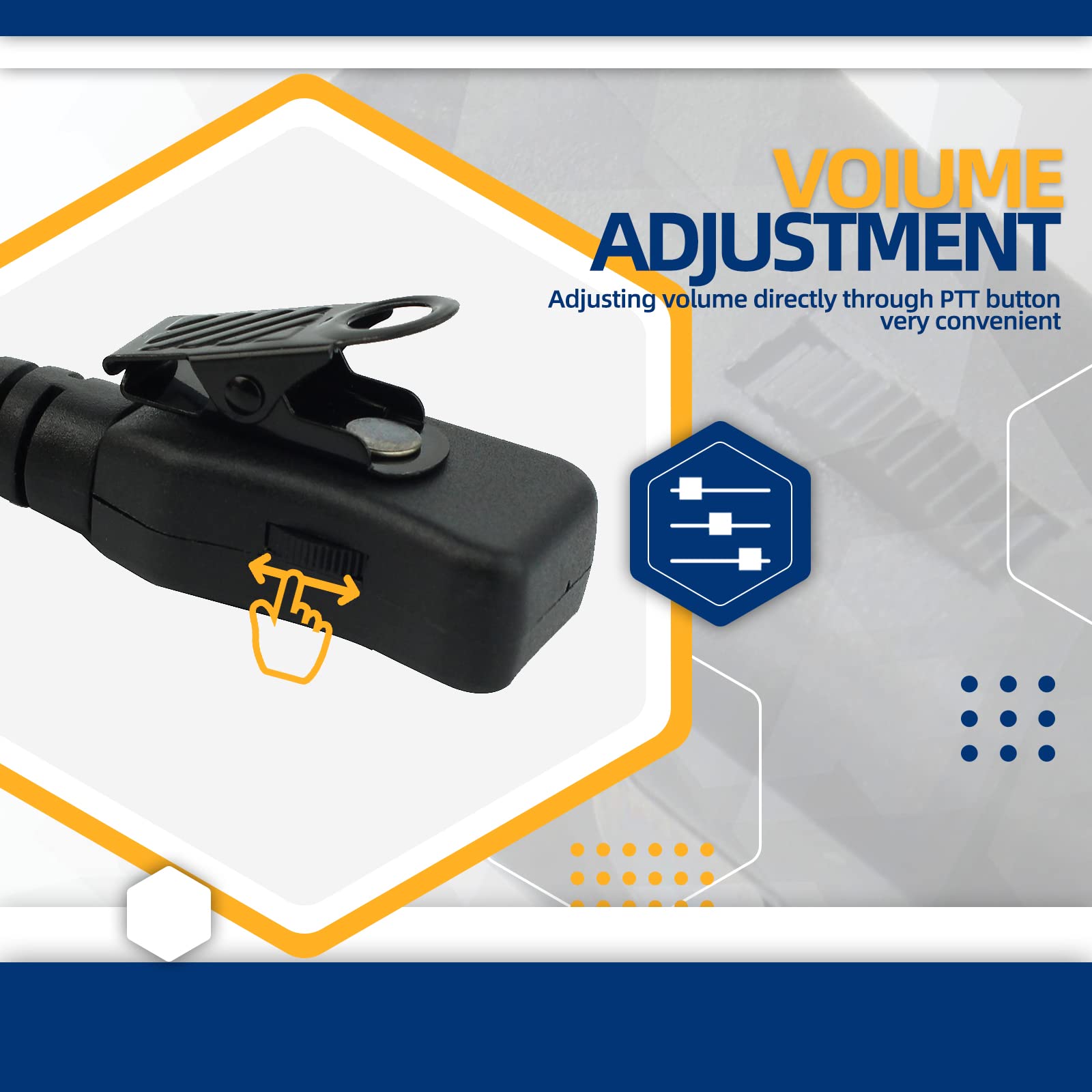 Retevis R111 Walkie Talkie Cuffia 2 Pin G-Tipo Auricolare Volume Regolabile Compatibile con Ricetrasmittenti RT24 RT27 RT5R Baofeng UV-5R BF-888S ESYNiC (1 Pezzo)