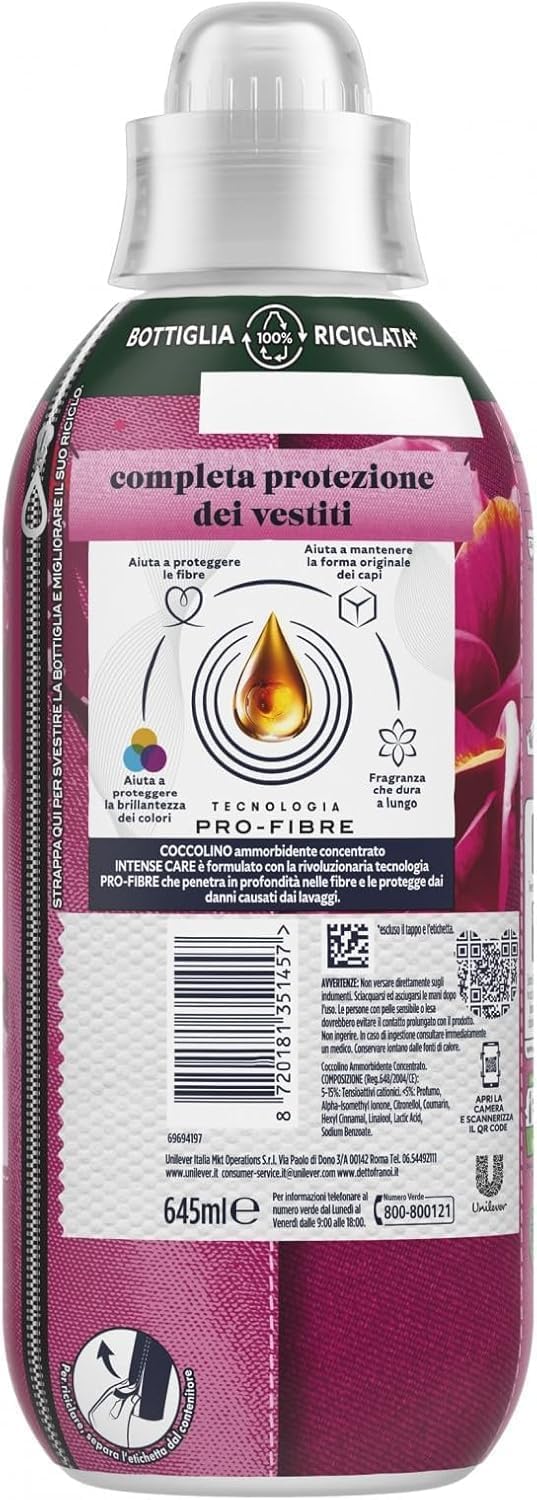 10x Coccolino Konzentrierter Weichspüler Tiare Flowers and Red Fruits, 645 ml, 28 Waschgänge,+ Italy Shop Service Kostenloser Schlüsselanhänger