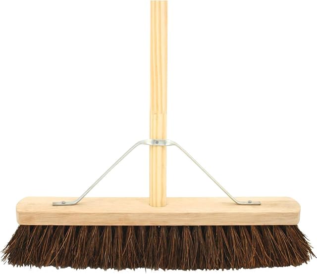 Bentley SPN0360 Wooden Complete Stiff Broom with Pole, 18" Length