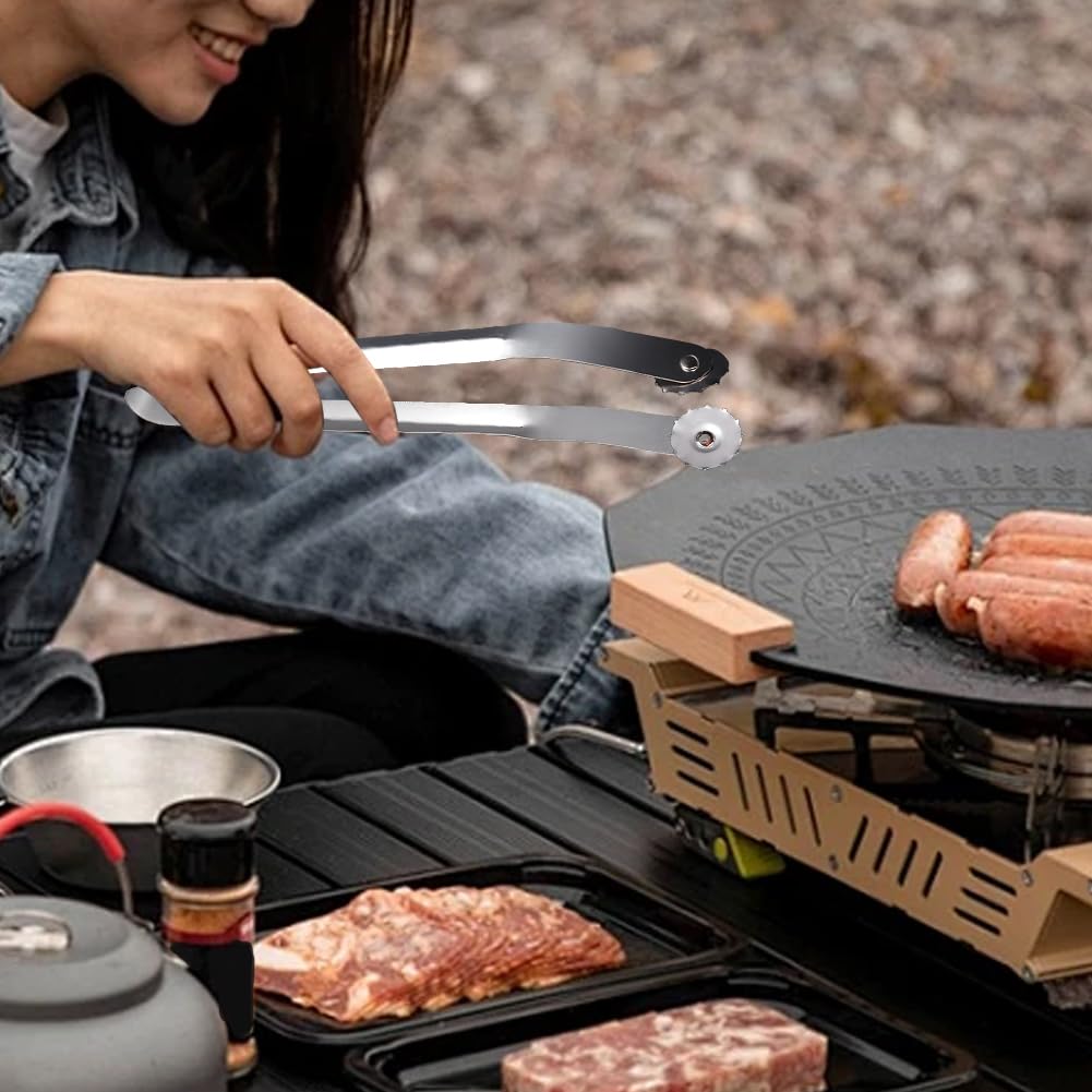 3 Stück Wurstzange für Grill zum Kochen, Lebensmittelzange aus Metall zum Grillen am Grill