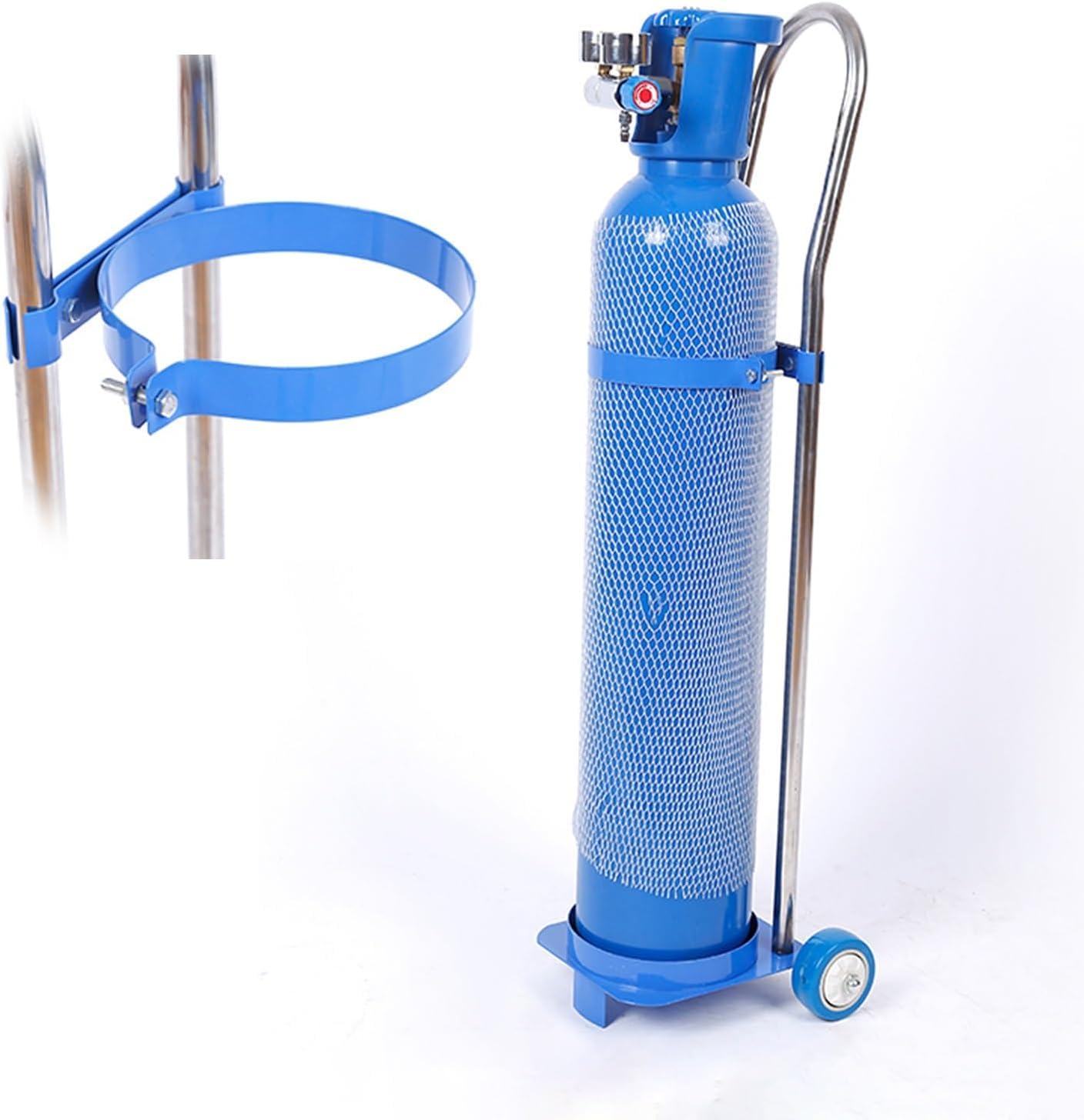 Carrello portatile per bombola di gas, resistente, con ruote, supporto per uso domestico e medico, altezza 80 cm