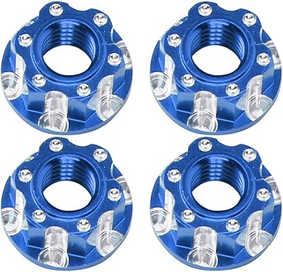 VGEBY 4pcs RC Hex Nuts, M4 Carving Hexagonal Nuts Aluminum Alloy Wheel Hex Nuts Fit for HSP Sakura D3 D4 1/10 RC Car(Dark Blue) Sakura D4 Parts Terminal Removal Tool Kit