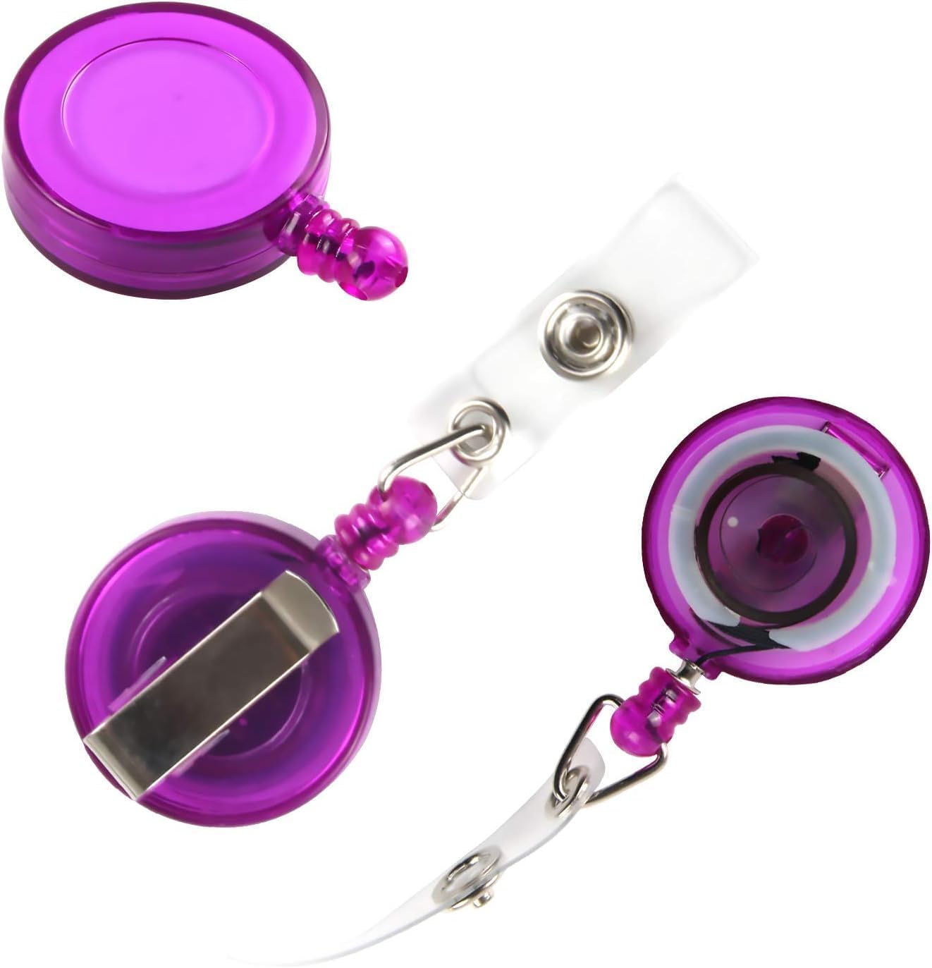 JANYUN 10 Pcs Retractable Badge Reel, Multi Color ID Badge Holder Retractable Clip for Nurse Doctor Teachers Office Workers Hanging ID Card Name Key Chain - Image 4