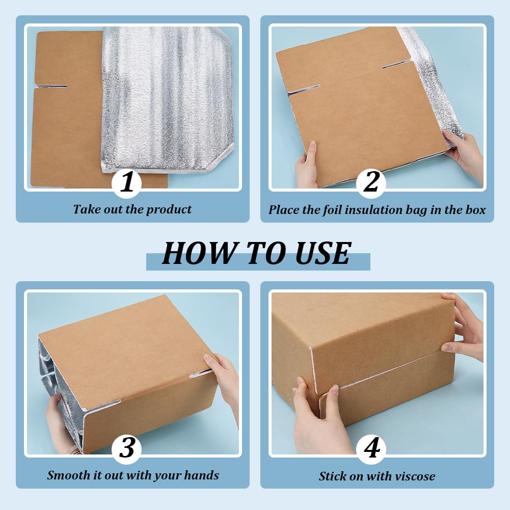 NBEADS 10 pz Scatola di Spedizione Termica con Sacchetti Interni In Alluminio, Scatole Termiche Riutilizzabili per La Spedizione di Alimenti Refrigerati, Spedizione Mailing, Imballaggio