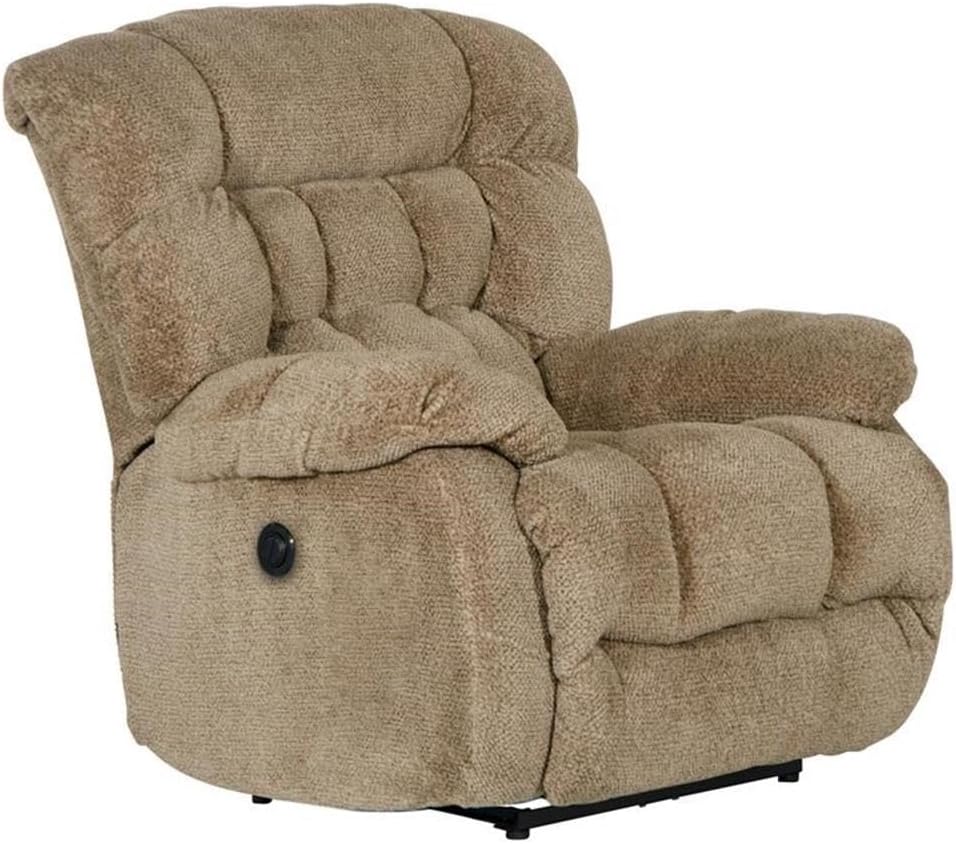 Catnapper Johnson Power Lay Flat Recliner in Chateau Brown Polyester Fabric