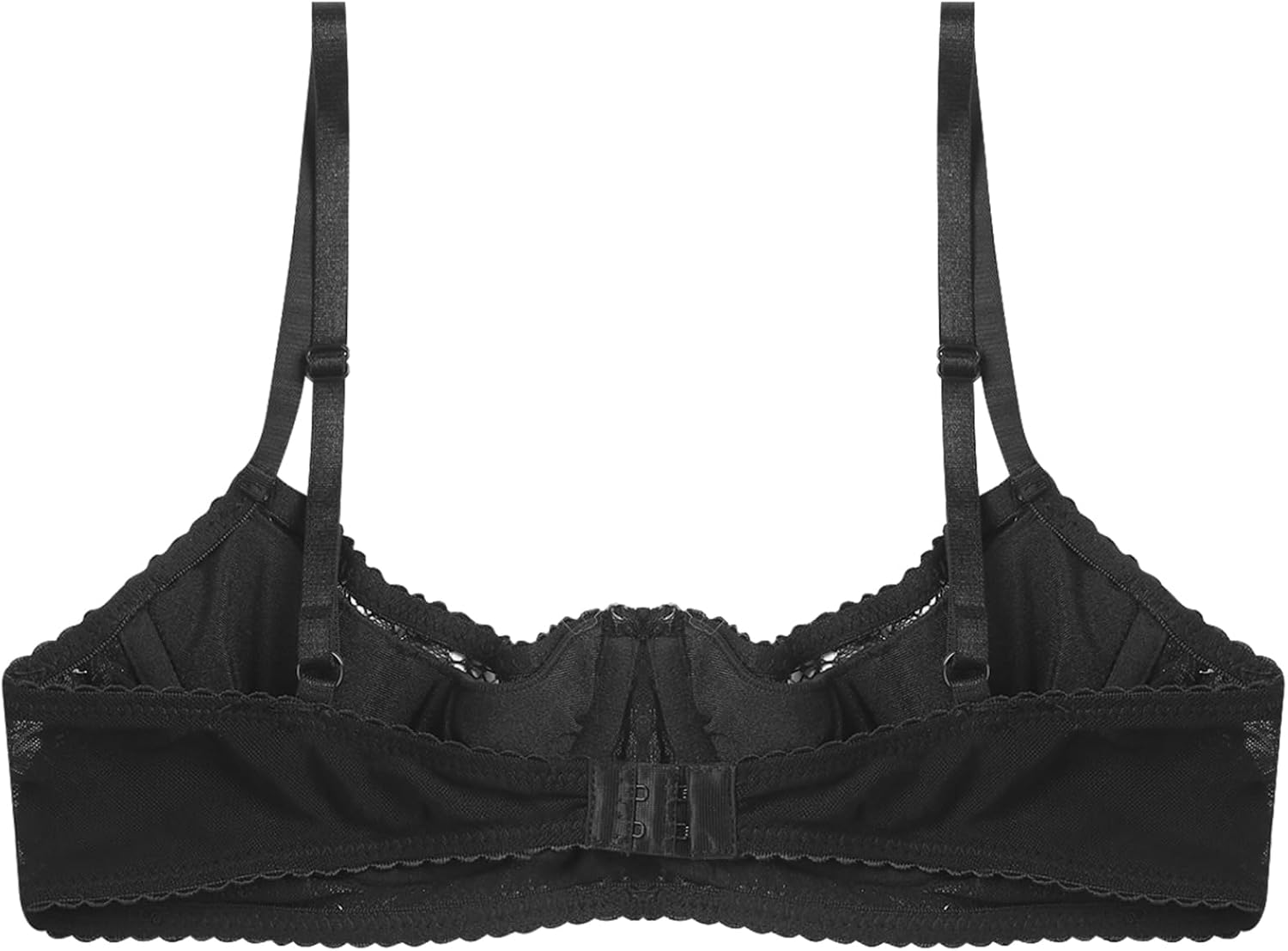 Sywiyi Women's Sexy Plus Size 1/4 Cups Push Up Bra Sheer Adjustable Balconette Underwire