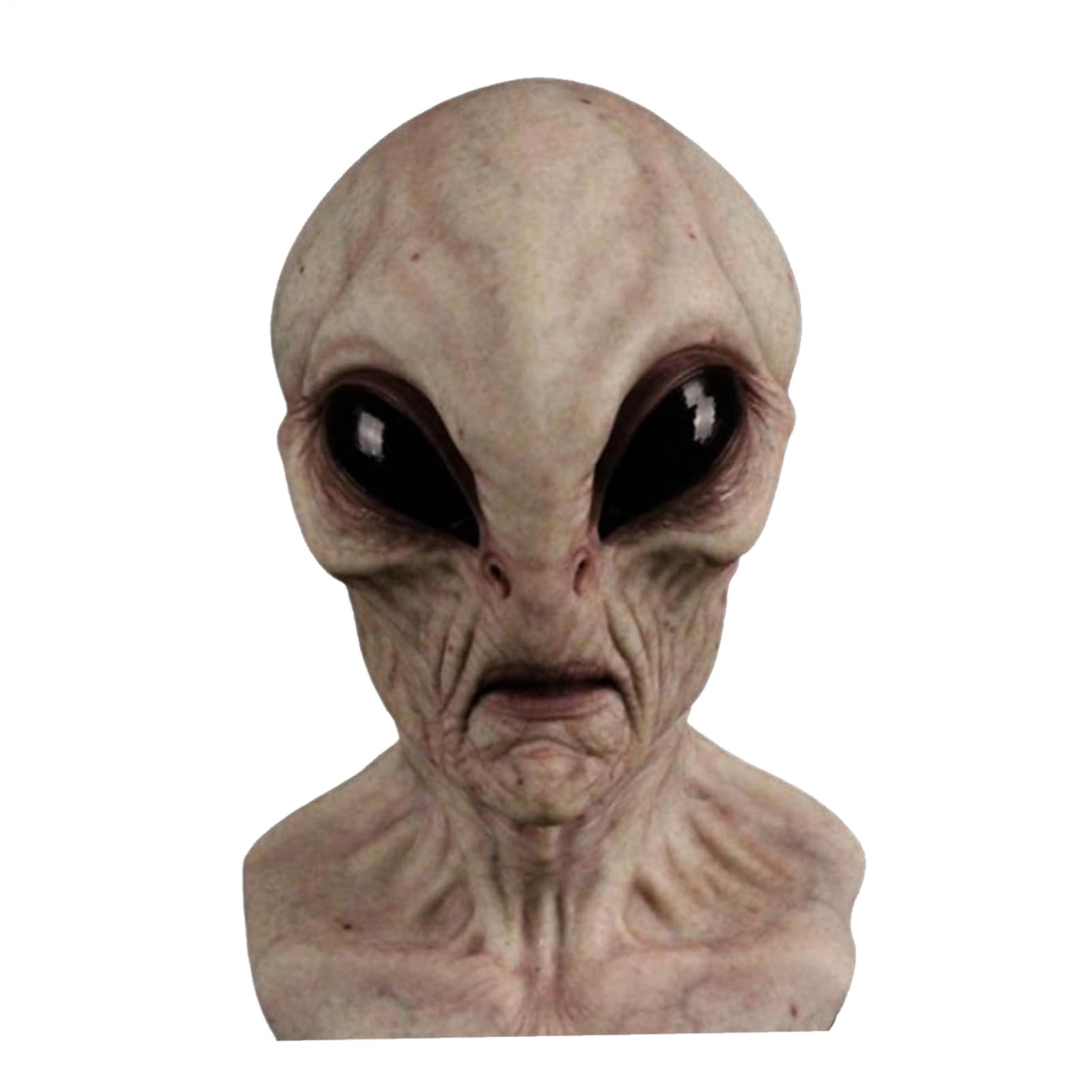 Máscara completa de látex – Disfraz de extraterrestre, máscara de látex de Halloween para fiestas de carnaval y eventos de baile, con un diseño extraterrestre realista con