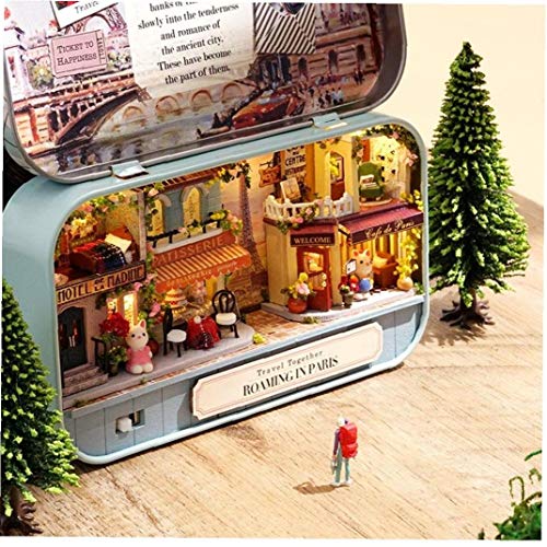 Lankater 1set Mini Kreative DIY 3D Holz Miniatur-Szene Puppenstuben Modell Handmade Cottage Spielzeug Handmade Box… – Bild 8
