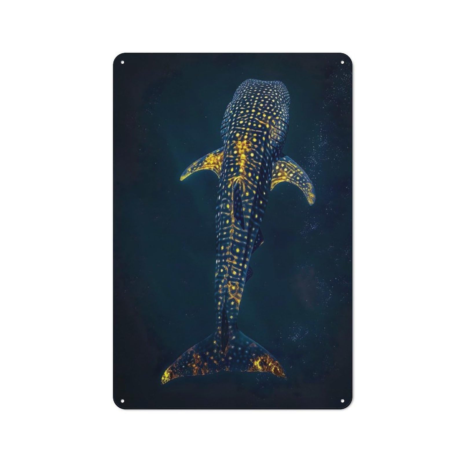 Junmoney Whale Shark Underwater Vintage Tin Sign 30X20cm Featuring For Workshop Wall, Gift For Metal Sign Collectors During The Christmas Season