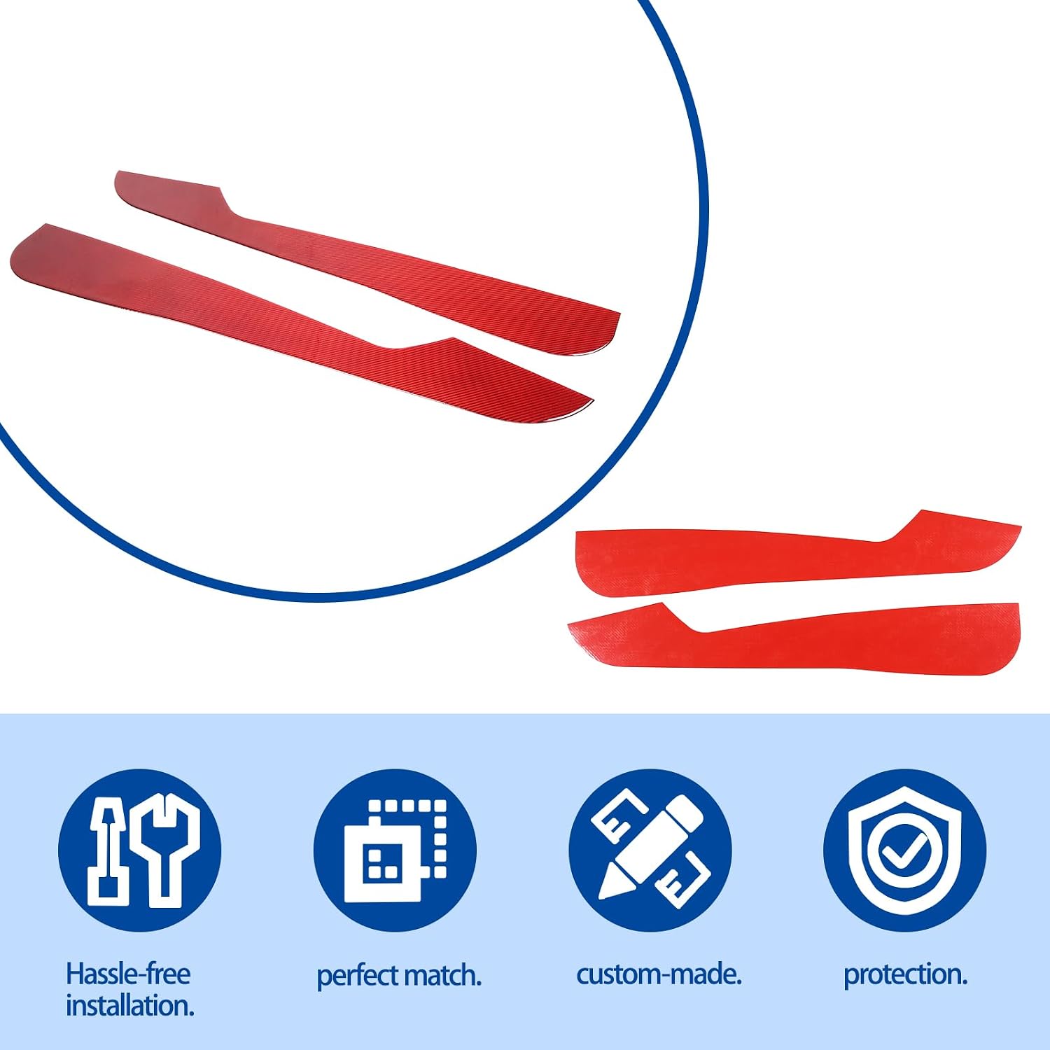 Car Door Anti Kick Mat Compatible with Lotus Emria 2021-2023,Soft Carbon Fiber Car Door Anti Collision Pad 2PCS,Interior Door Panel Protector Bezel Panel Trim Accessories (Red Carbon)