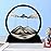 Aoderun Moving Sand Art Picture Round Glass 3D Deep Sea Sandscape in Motion Display Flowing Sand Frame Relaxing Desktop Home Office Work Decor (7, Black)