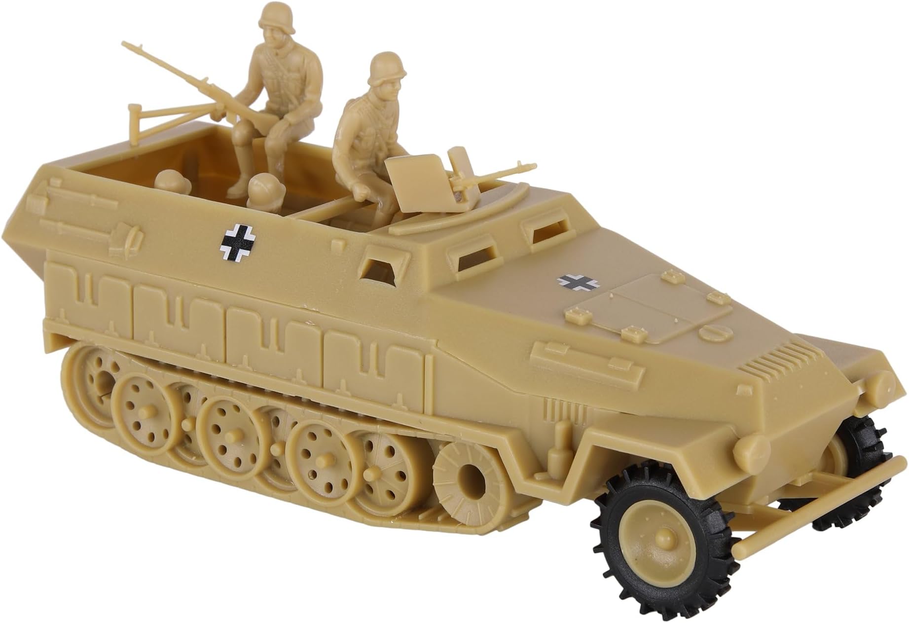 BMC CTS WW2 German Hanomag Halftrack - 5pc Tan Plastic Army Men Armored Vehicle