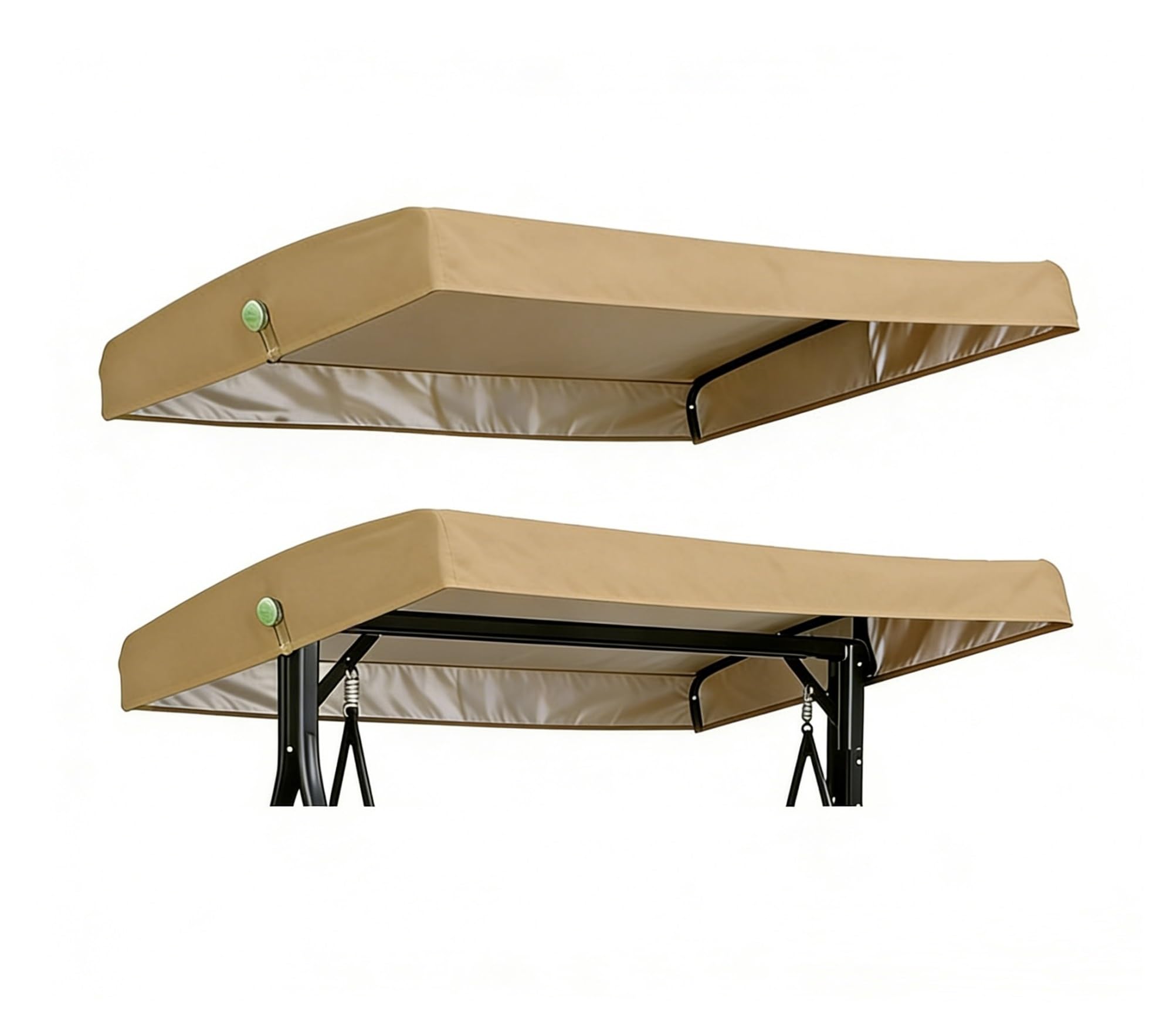 WFXXZL Porch Swing Canopy Top Cover, 75x47x7/9 Swing Canopy Replacement Cover, Waterproof Windproof Sunshade(Khaki)