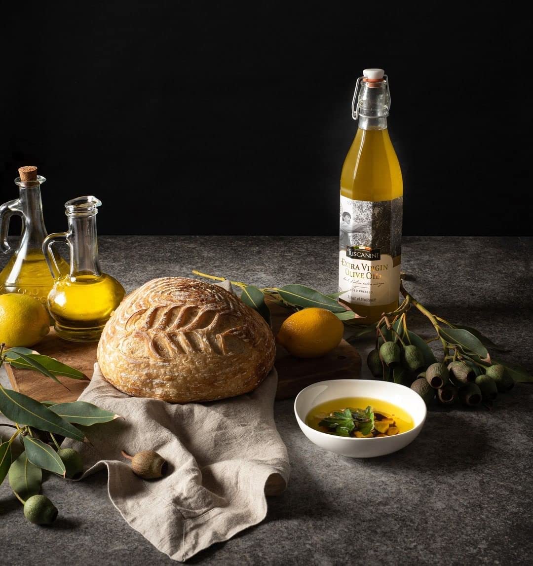 Tuscanini Italian Extra Virgin Cold Pressed Olive Oil, 25.3oz (2 Pack) Ultra-Premium Unfiltered | Non GMO | For Salads, Dipping Oils, Cooking & Marinades | Kosher (Including Padssover)