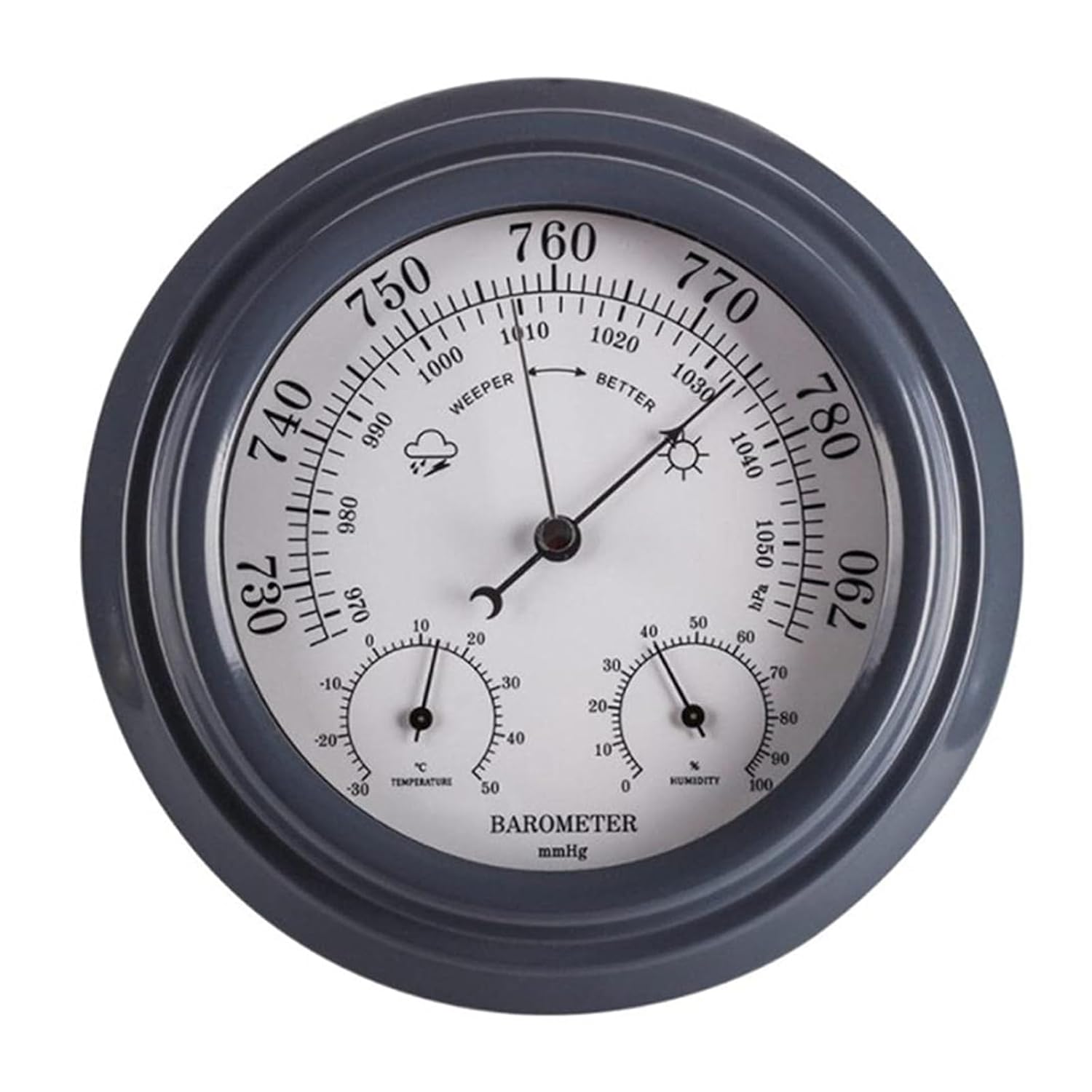 3 in 1 Barometer, Traditional Barometer, Barometers Weather Instruments,barometers for The Home Wall Barometer, Black