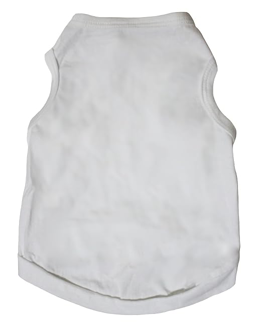 Petitebelle Camiseta de perro sin mangas para cachorro, color blanco (XXXL)