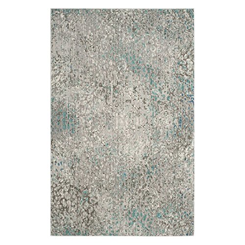 Safavieh Metro-Mod Indoor Woven Rectangle Area Rug, Mystique Collection, MYS977, in Grey / Light Blue