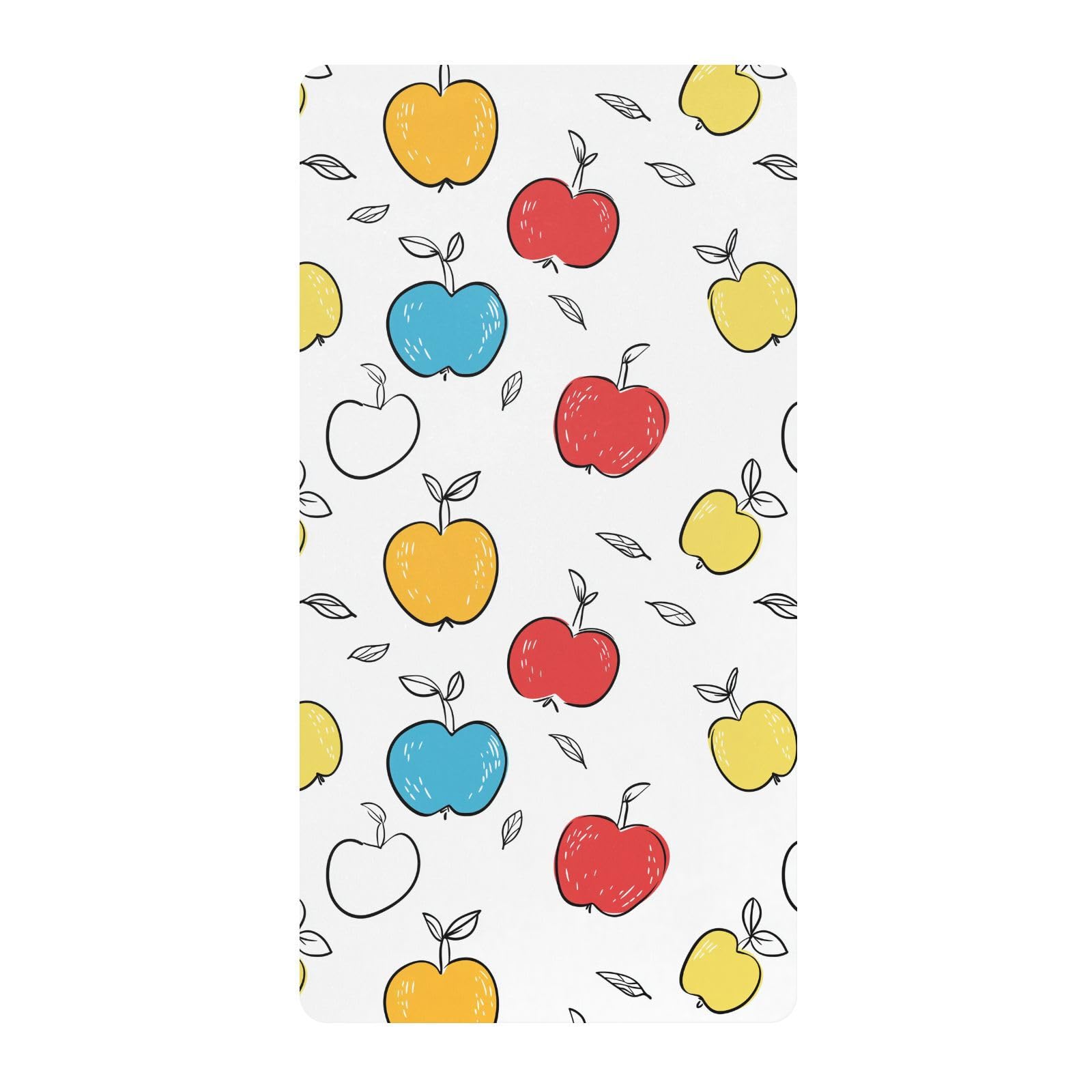 Cotton Baby Crib Sheets for Boys Girls Soft Comfy Fruit Simple Line Art Cartoon Style Toddler Bed Sheets for Nursery 1 Pack de Algodon para cuna 39x27