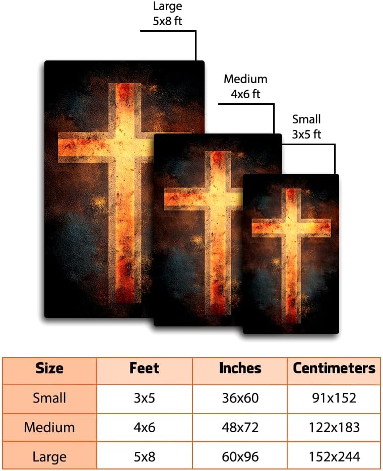 Personalized Christian Print Rug – Custom Faith Rug with Name, Non-Slip Floral Area Carpet for Living Room & Bedroom, Inspirational Christian Home Decor Gifts (Rug-DS07)