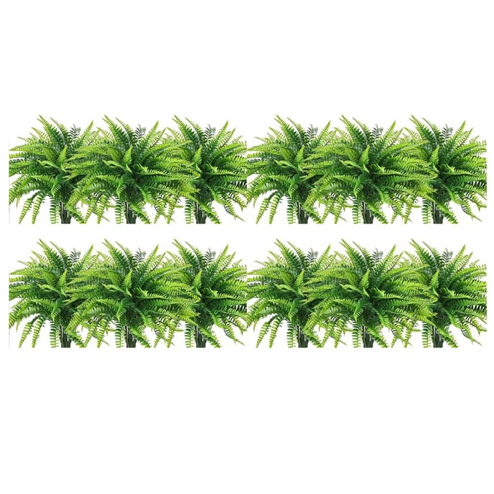 CTRLZS 12Pcs Artificial Hanging Plants for Outdoor Ferns Artificial Boston Fern Plant for Outdoor Plastic Plants