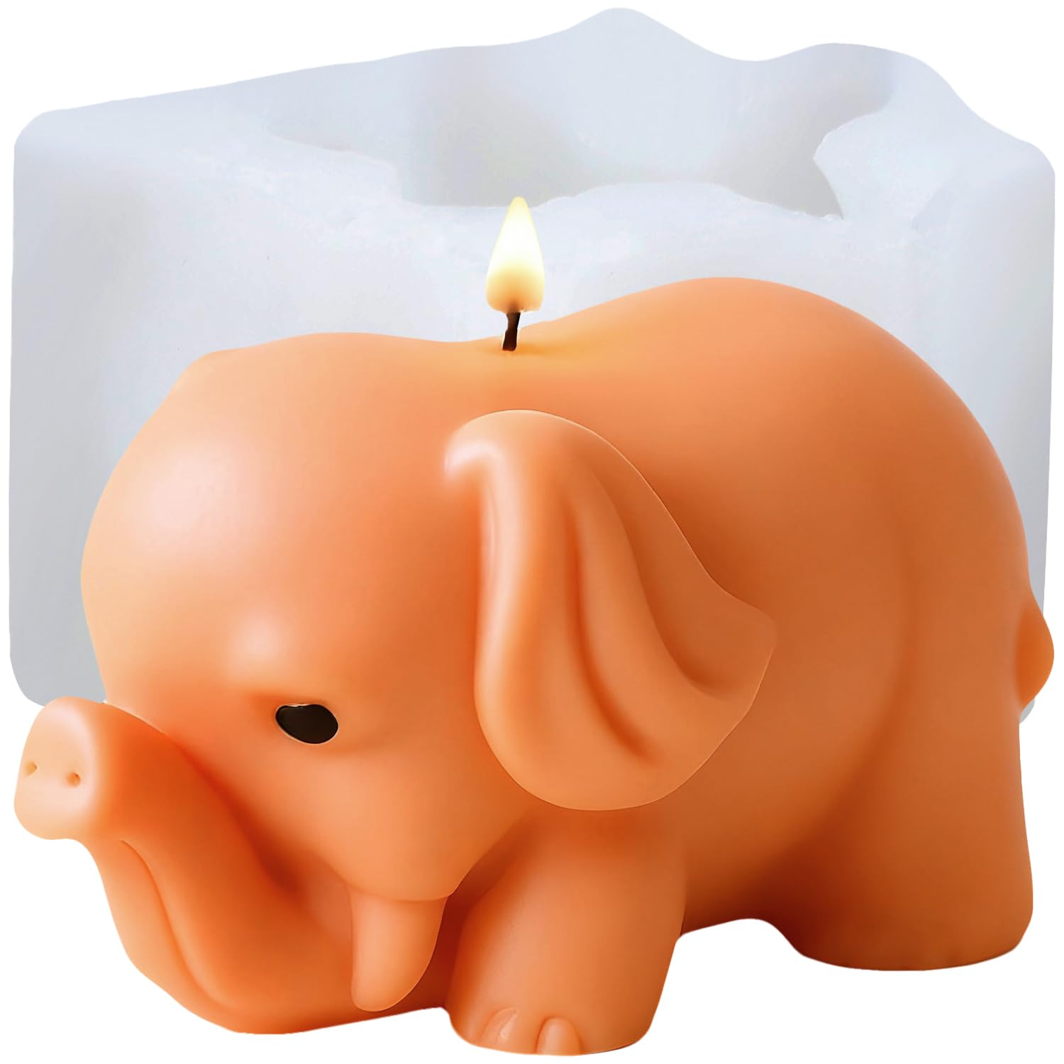 XIAOSHUI Elephant Candle Mould Animal Elephant Candle Silicone Moulds for Candles Making Resin Casting Aromatherapy Candles Wax Polymer Clay Home Decoration