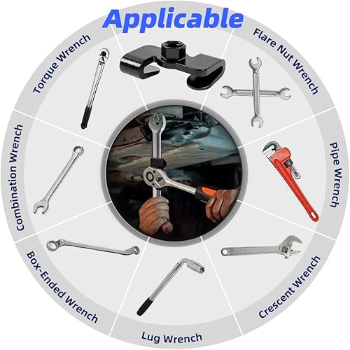 Miniatura 6 de Herramienta de adaptador extensor de llave para barras disyuntoras de 12 pulgada, adaptador de par ajustable universal 49403, utilizado para