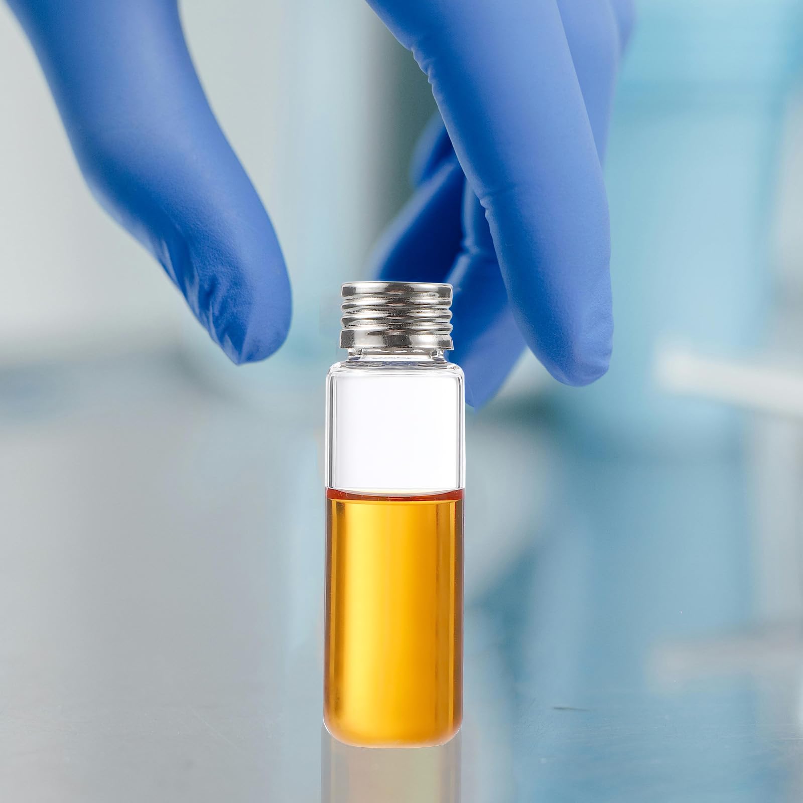 PATIKIL 20ml Klarglasfläschchen, 100er-Pack Headspace-Vials mit Schraubverschluss und flachem Böden aus Borosilikatglas Transparente Laborgläser für Laborwissenschaften