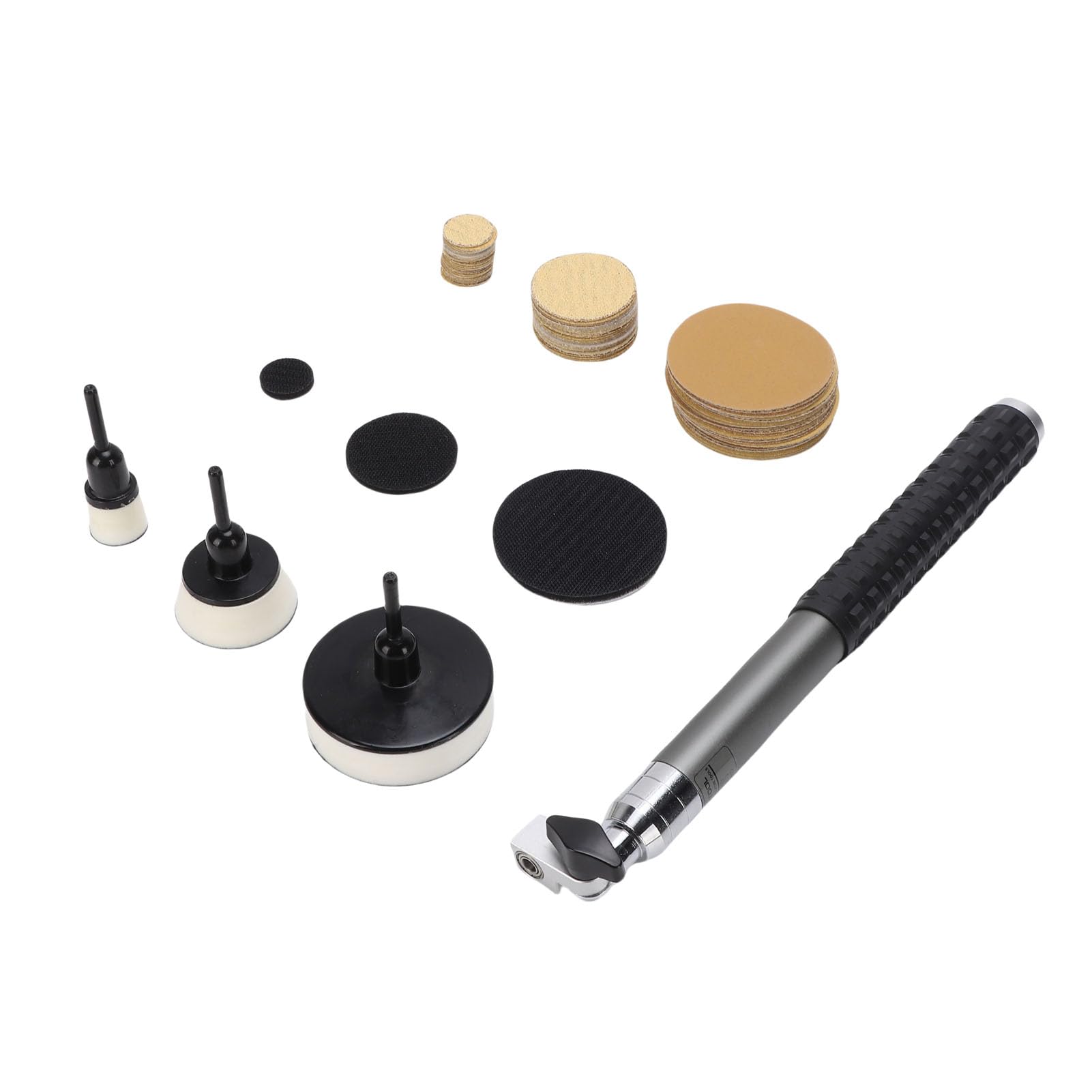 Fabater Kit di utensili per levigatrice per tornitura del legno - Platorelli di supporto con 1" e 2", 75 dischi abrasivi,doppio cuscinetto,impugnatura in lega di alluminio