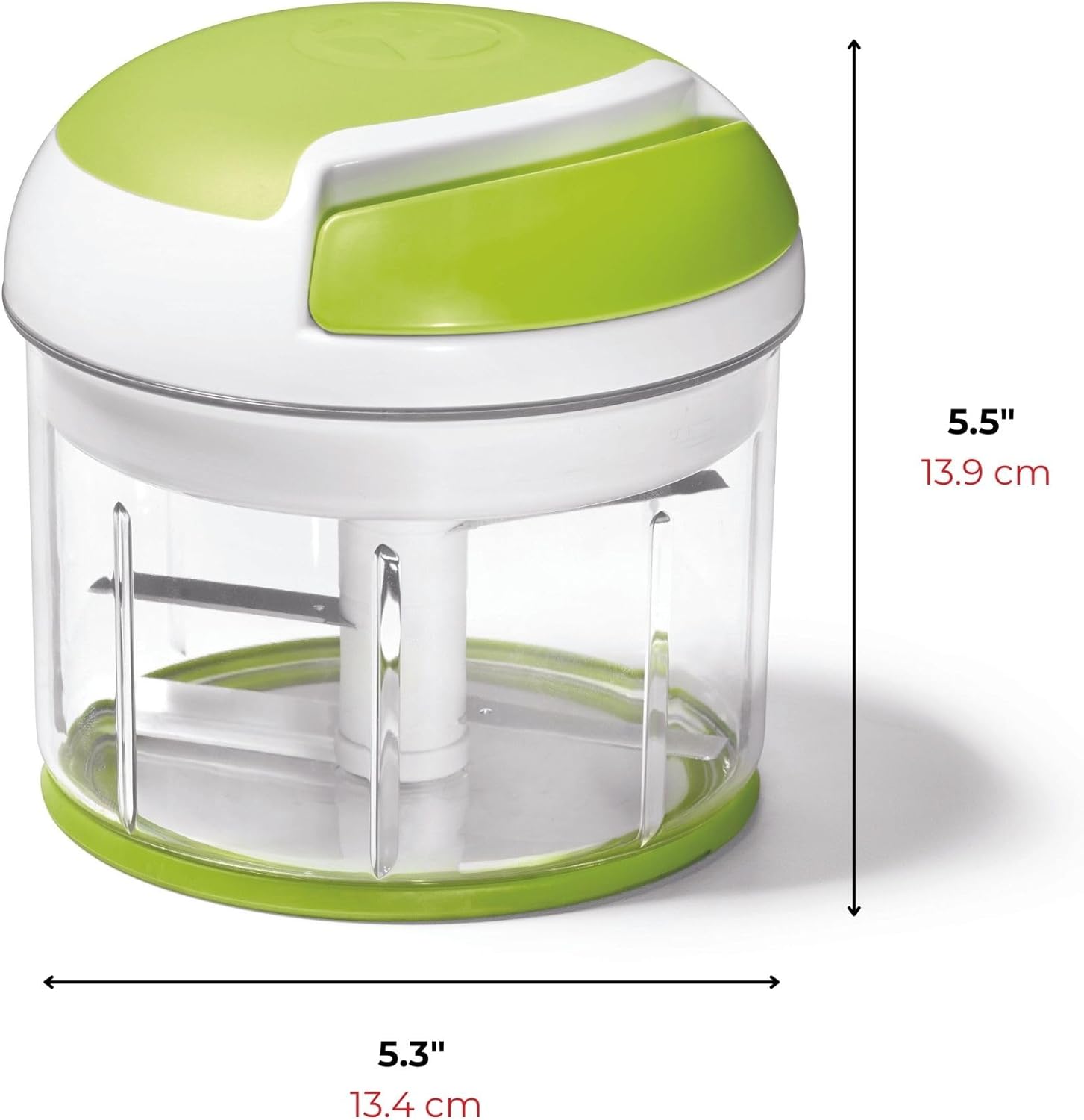 Starfrit Pull Chopper - Multi Purpose Manual Food Processor - Three Blade System for a Faster Cut - From Large Chunks to Purée - Self-Retracting Cord - Fruits, Vegetables, Meats and Crushes Ice