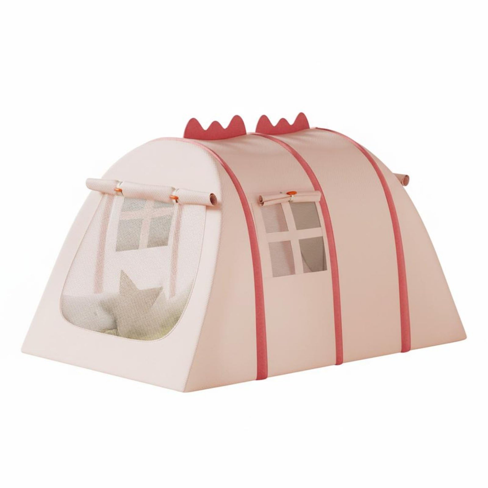 Tenda Gioco Bambini Casetta Dino Spaziosa Materiale Oxford Traspirante Forma Preistorica Apertura Veloce Adatta Bambini Casa Spiaggia, Rosa, S D