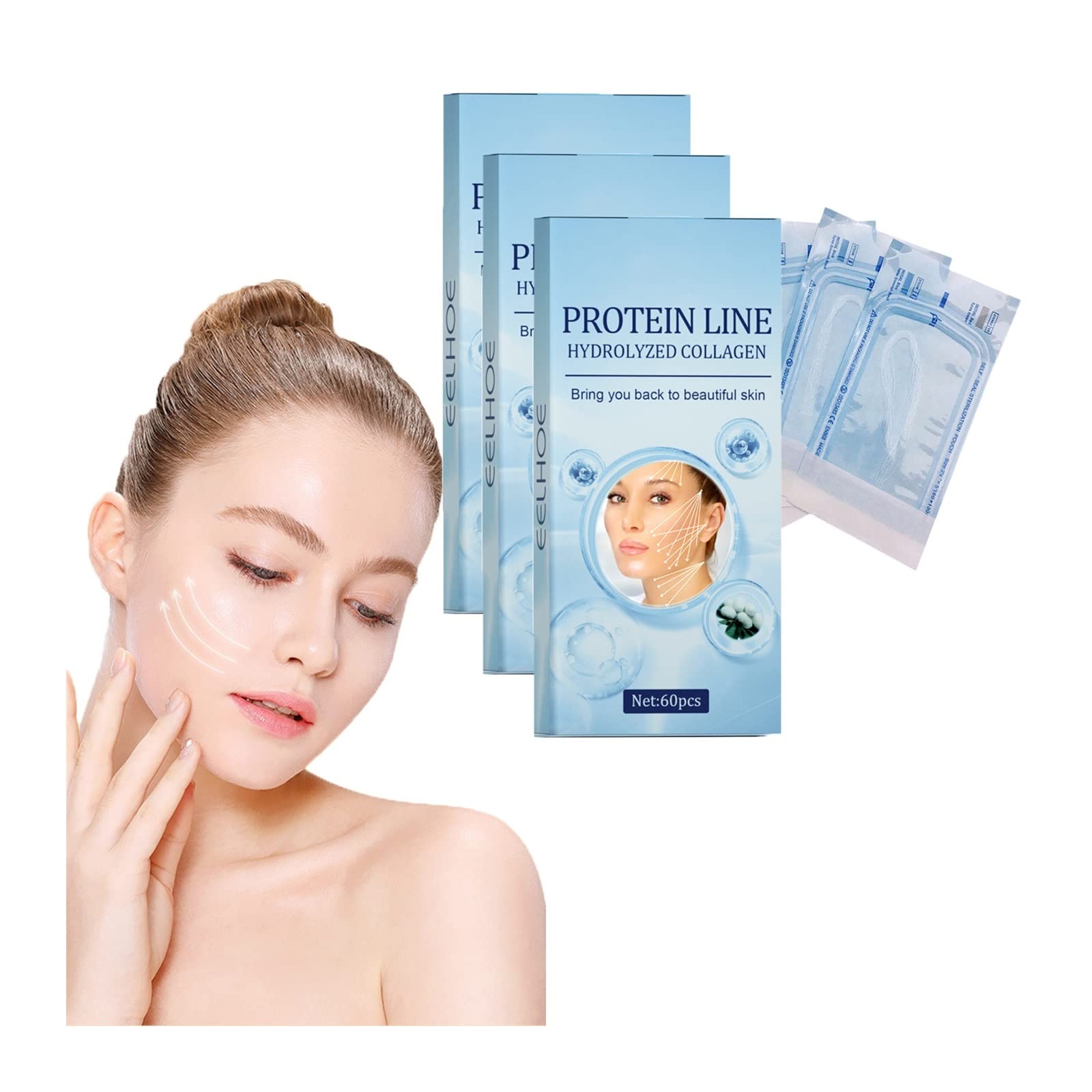 XIRUJNFD Korean Soluble Protein Thread, Instalift Korean Protein Thread Lifting Set, Soluble Protein Thread Lifting Instant Face Protein Thread for Face Lift (3Box(180Pcs))