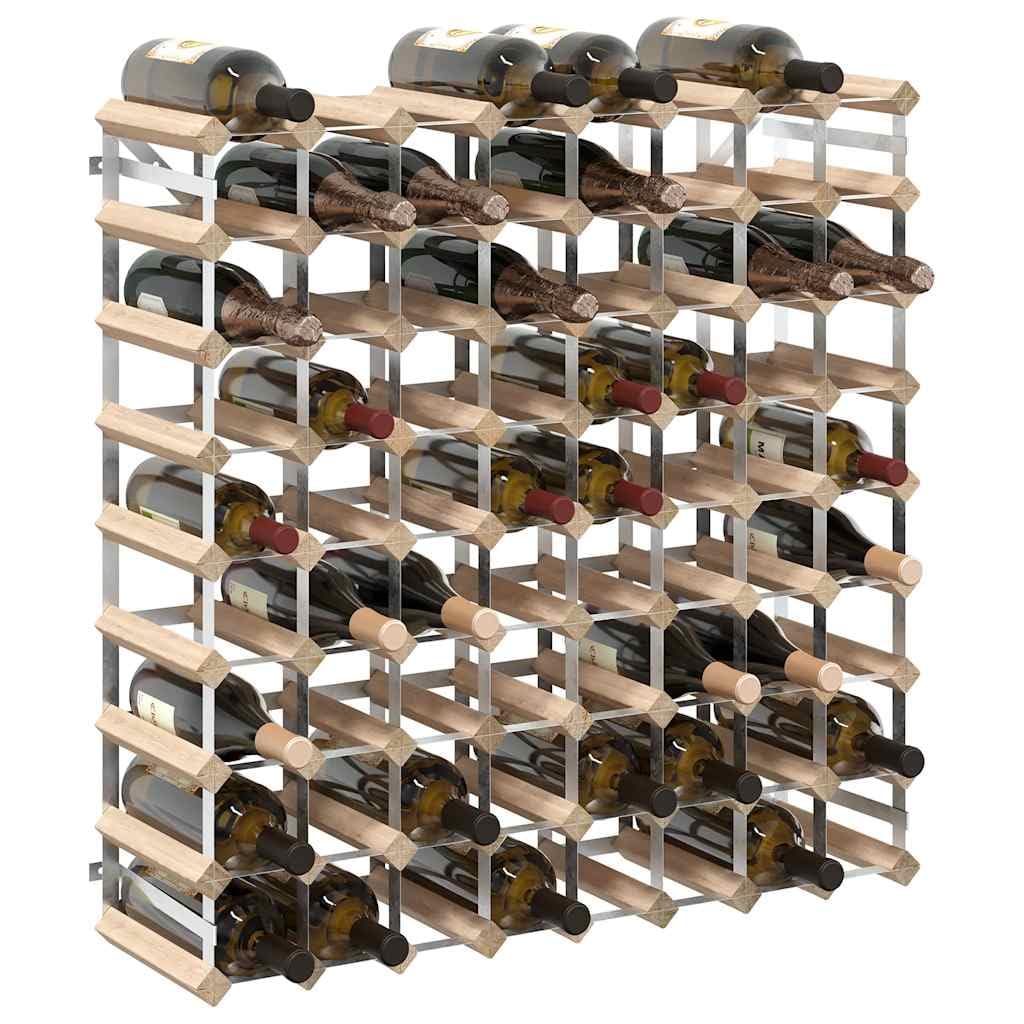Casillero para botellas de madera maciza para 72 botellas con acero