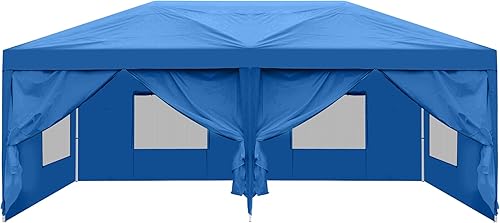 DWVO Tienda de campaña desplegable de 10 x 20 pies con 6 paredes laterales extraíbles, toldo de patio al aire libre fácil de instalar con 4 ventanas