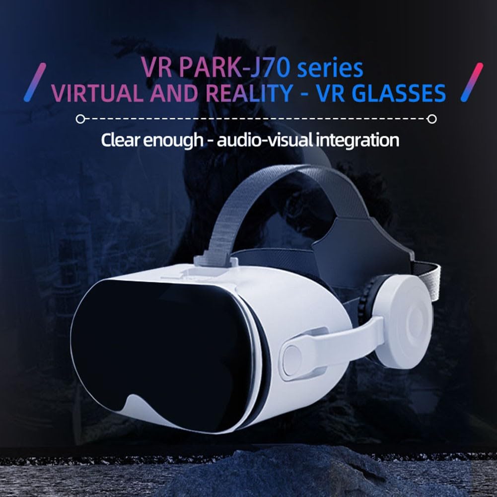 Auriculares de realidad virtual con controlador y auriculares para niños y adultos, juego de películas en 3D, gafas de realidad virtual 3D con FOV de 110° (negro)